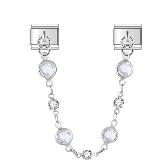 Hõbe kett valgete lülidega